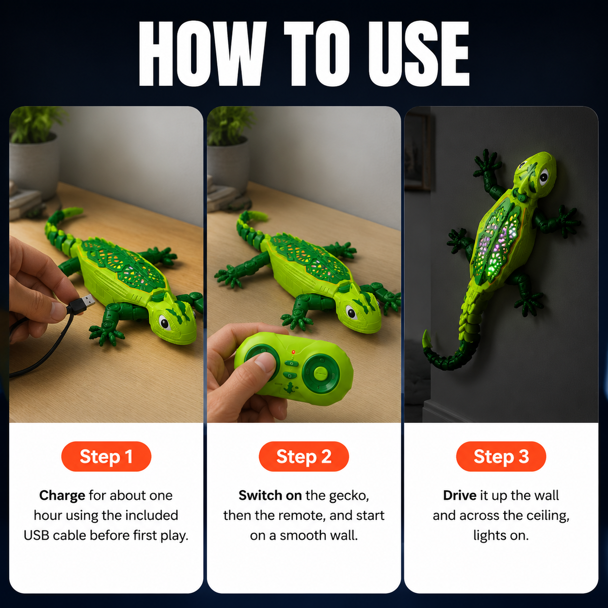 Geckobolt™ Wall-Climbing RC Gecko